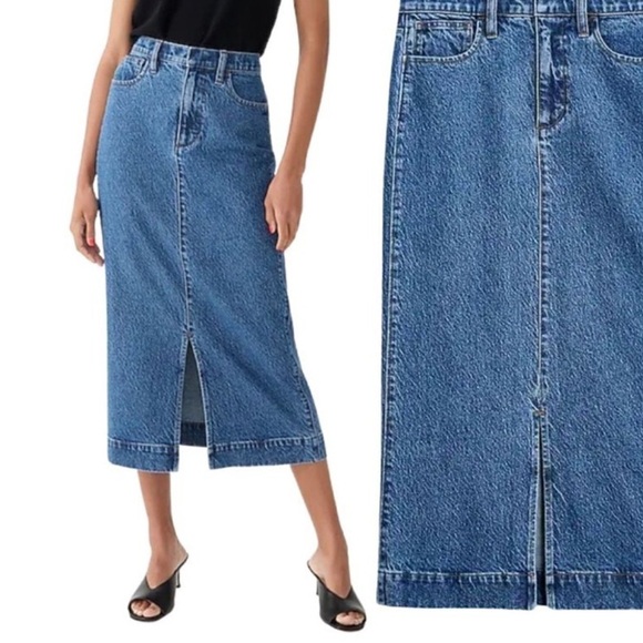 J. Crew Dresses & Skirts - J. Crew Denim Jean Skirt with Front Slit Midi size 27